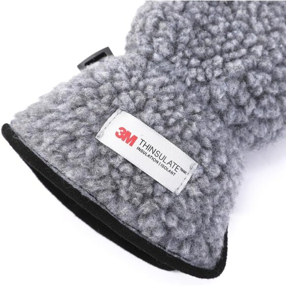 ⚡Women's Grey Genuine Suede Outdoor Mitt Thermal Lined Finger Liners Mitten - Picture 5 of 7